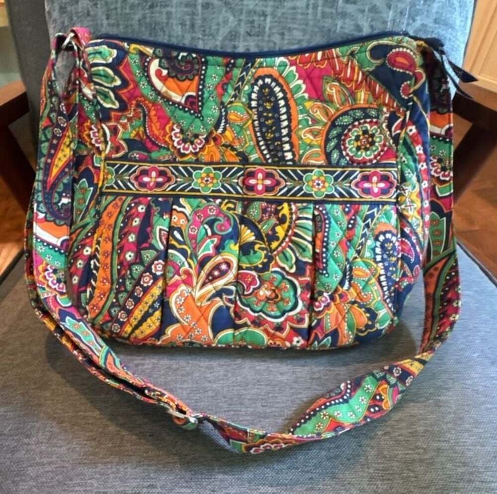Vera Bradley Venetian Paisley Quilted Cotton Shoulder Crossbody Bag